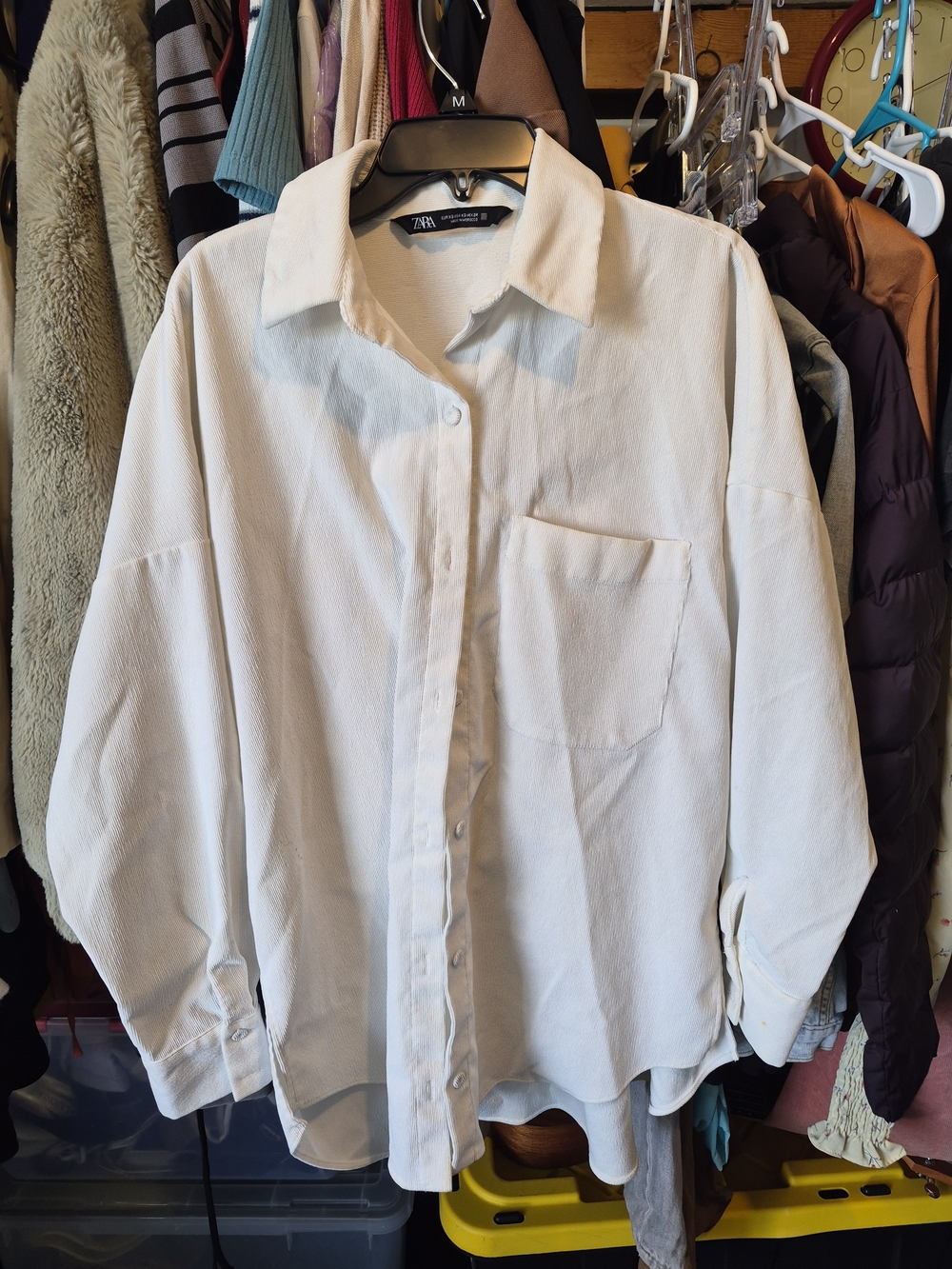 ZARA Oversized White Button-Up Shirt